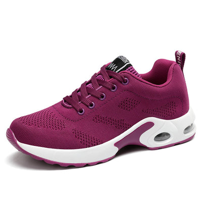 Women sneakers 2019 new fashion breathable light mesh sneakers women lace-up leather surface air cushion running shoes woman