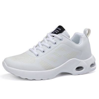 Women sneakers 2019 new fashion breathable light mesh sneakers women lace-up leather surface air cushion running shoes woman