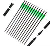 PG1ARCHERY 12 PCS 16/17/18/20/22-In Green Carbon Arrow Spine 500 Crossbow Bolt Hunting Arrows for Compound Crossbow