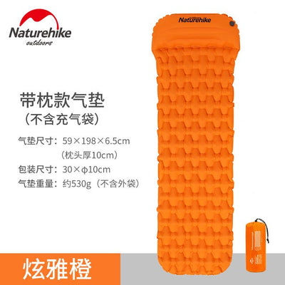 Naturehike Sleeping Pad With Pillow Air Bag New Hand Press Inflating Camping Mattress Ultralight Outdoor Hiking Tent Mats