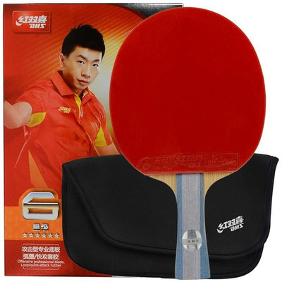 DHS Double Happiness 6002 6006 table tennis racket double reverse indoor sport Ping Pong Racket fast loop with racket cover up