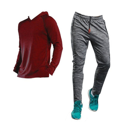 Autumn Men Running Set Long Sleeve Shirts Hoodies Sweatpants Male Tracksuit Outdoor Sport Suit Gyms Set Hiking Sportswear Suit