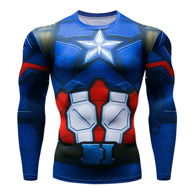 2018 Superman Punisher Rashguard Running Shirt Men T-shirt Long Sleeve Compression Shirts Gym Tee Shirt Fitness Sport Shirt Men