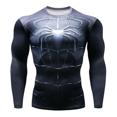 2018 Superman Punisher Rashguard Running Shirt Men T-shirt Long Sleeve Compression Shirts Gym Tee Shirt Fitness Sport Shirt Men