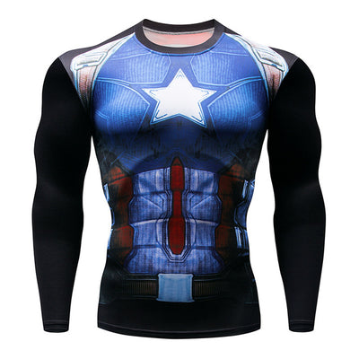 2018 Superman Punisher Rashguard Running Shirt Men T-shirt Long Sleeve Compression Shirts Gym Tee Shirt Fitness Sport Shirt Men