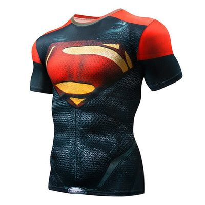 2018 Superman Punisher Rashguard Running Shirt Men T-shirt Long Sleeve Compression Shirts Gym Tee Shirt Fitness Sport Shirt Men