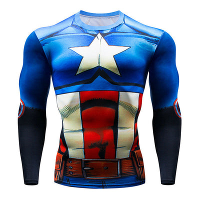 2018 Superman Punisher Rashguard Running Shirt Men T-shirt Long Sleeve Compression Shirts Gym Tee Shirt Fitness Sport Shirt Men