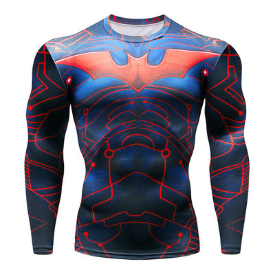 2018 Superman Punisher Rashguard Running Shirt Men T-shirt Long Sleeve Compression Shirts Gym Tee Shirt Fitness Sport Shirt Men