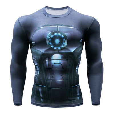 2018 Superman Punisher Rashguard Running Shirt Men T-shirt Long Sleeve Compression Shirts Gym Tee Shirt Fitness Sport Shirt Men